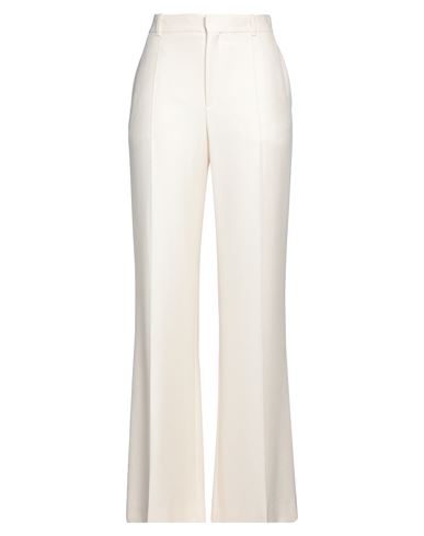 Chloé Woman Pants Ivory Size 8 Silk, Virgin Wool In White