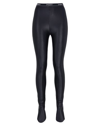 Shop Saint Laurent Woman Leggings Black Size M Polyamide, Elastane