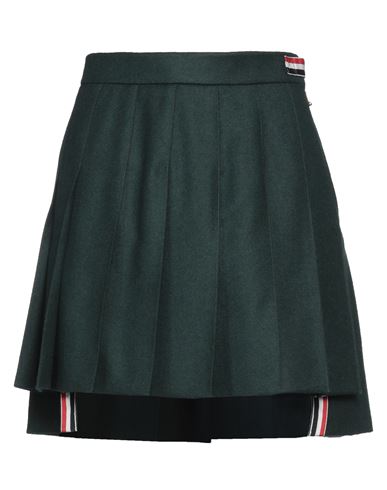 Thom Browne Woman Mini Skirt Steel Grey Size 6 Virgin Wool In Grey