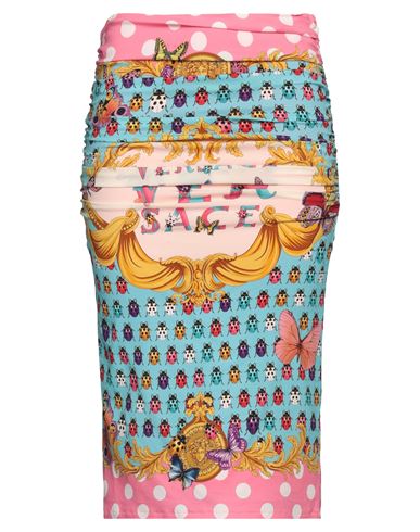 Shop Versace Woman Midi Skirt Azure Size 8 Viscose, Elastane In Blue