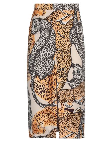 5 Progress Woman Midi Skirt Beige Size Xs Polyester, Elastane