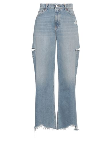 Shop Love Moschino Woman Jeans Blue Size L Cotton