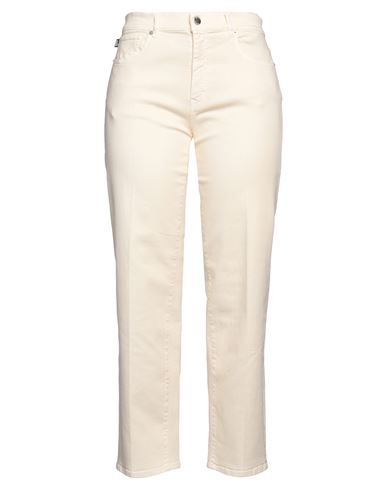 Love Moschino Woman Jeans Ivory Size 29 Cotton, Elastomultiester, Elastane In Neutral