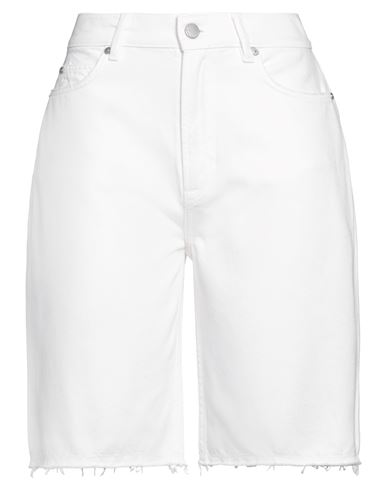 Shop Red Valentino Woman Shorts & Bermuda Shorts White Size 4 Cotton, Cow Leather