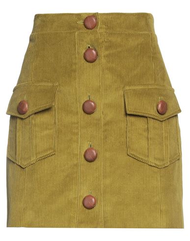 Shop Maria Vittoria Paolillo Mvp Woman Mini Skirt Military Green Size 6 Cotton, Polyester