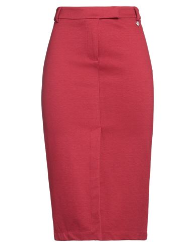 Shop Rebel Queen Woman Midi Skirt Brick Red Size L Viscose, Polyamide, Elastane