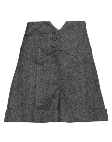 Shop Moschino Woman Shorts & Bermuda Shorts Black Size 8 Acrylic, Polyester, Wool, Silk, Elastane
