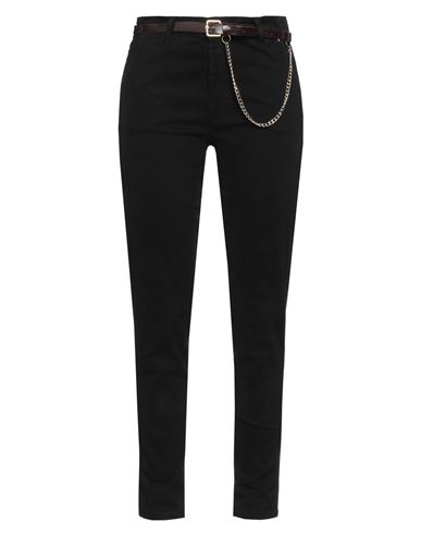 Kocca Woman Pants Black Size 30 Cotton, Elastane, Polyurethane, Polyester, Viscose
