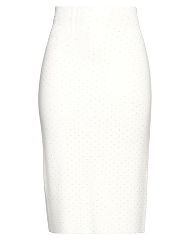 Simona Corsellini Woman Midi Skirt Off White Size M Virgin Wool, Acrylic In Off White