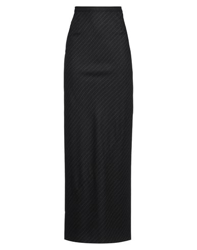 Dries Van Noten Woman Maxi Skirt Steel Grey Size 2 Wool In Black
