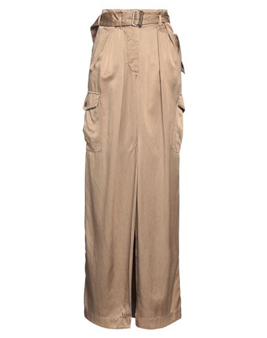 Dries Van Noten Woman Maxi Skirt Khaki Size 4 Cupro, Cotton In Beige