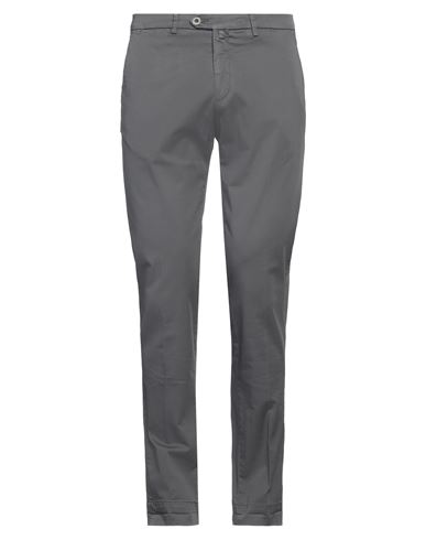 B Settecento Man Pants Lead Size 34 Cotton, Elastane In Grey