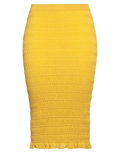 M Missoni Woman Midi Skirt Ocher Size 4 Viscose, Cotton, Polyamide In Yellow