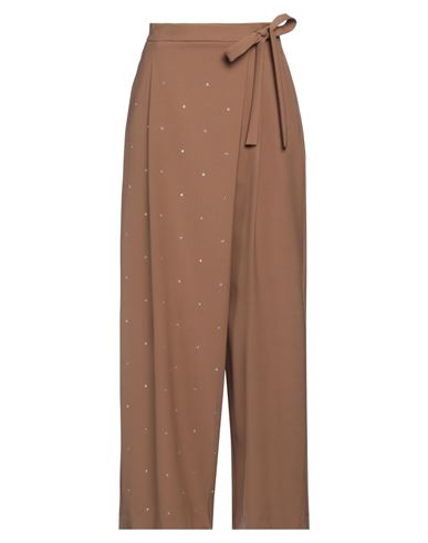Alysi Chocolat Woman Pants Camel Size 00 Polyester, Virgin Wool, Elastane In Multi