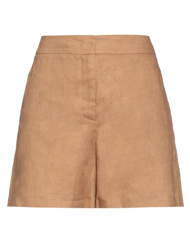 Blanca Vita Woman Shorts & Bermuda Shorts Camel Size 4 Linen In Brown