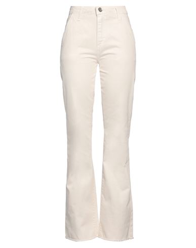 Cliverjeans Woman Jeans Cream Size 8 Cotton, Elastane In White