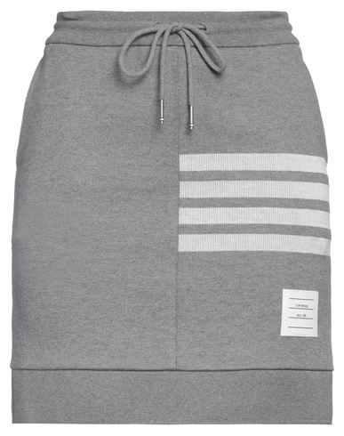 Shop Thom Browne Woman Mini Skirt Grey Size 6 Cotton