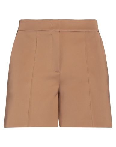Shop Blanca Vita Woman Shorts & Bermuda Shorts Camel Size 10 Polyester, Elastane In Beige