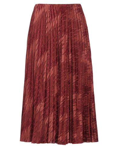 M Missoni Woman Midi Skirt Rust Size L Cotton, Viscose, Polyamide, Metallic Fiber In Red