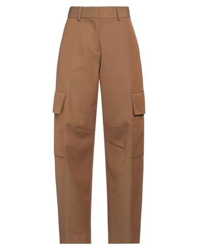 Palm Angels Woman Pants Camel Size 10 Cotton, Polyester In Beige