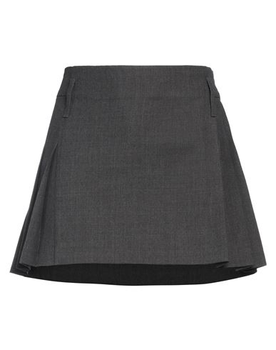 Ambush Woman Mini Skirt Steel Grey Size 6 Virgin Wool