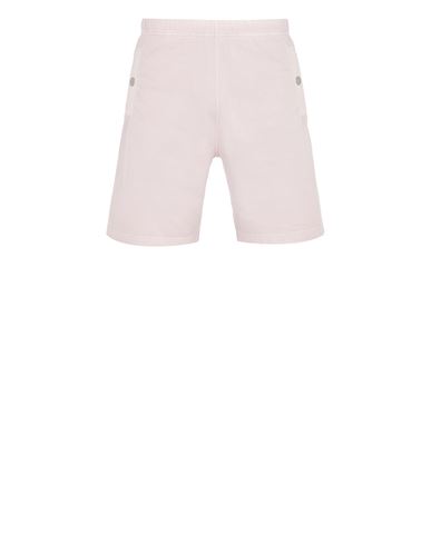 Shop Stone Island Fleece Bermuda Shorts Pink Cotton In Rose