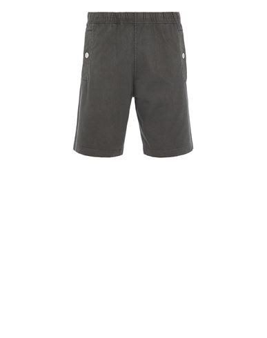 STONE ISLAND STONE ISLAND FLEECE BERMUDA SHORTS GRAY COTTON