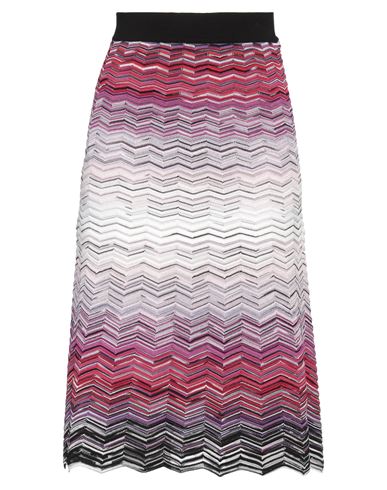Shop Missoni Woman Midi Skirt Mauve Size 6 Cotton, Viscose In Purple