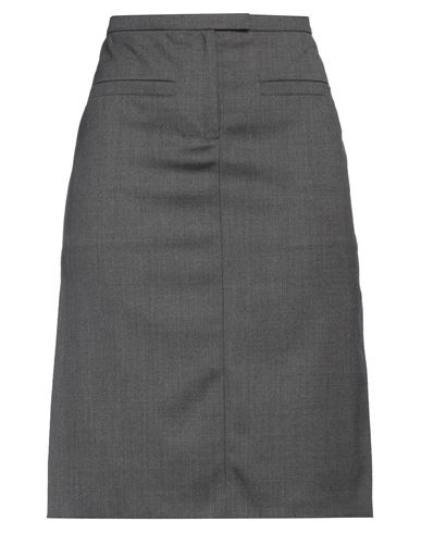 Shop Courrèges Courreges Woman Midi Skirt Lead Size 6 Virgin Wool, Elastane In Grey