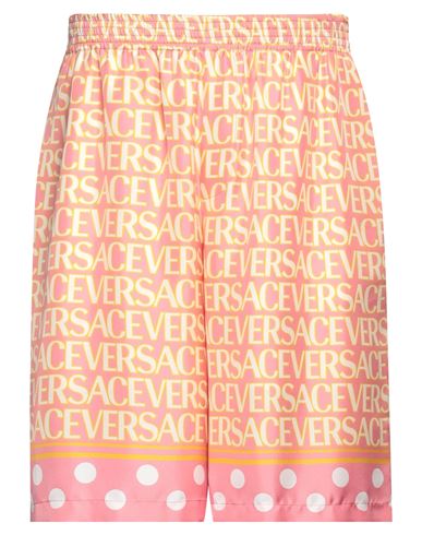 Shop Versace Man Shorts & Bermuda Shorts Pink Size 32 Silk