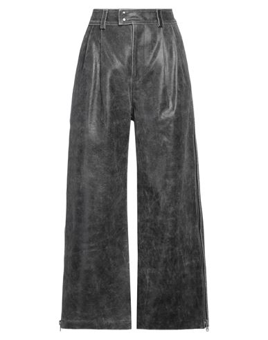 Vaquera Woman Pants Steel Grey Size 27 Cowhide In Black