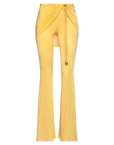 Shop Jacquemus Woman Leggings Yellow Size 6 Cupro, Elastane