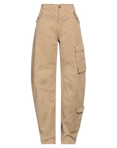 Shop Darkpark Woman Pants Beige Size 27 Cotton