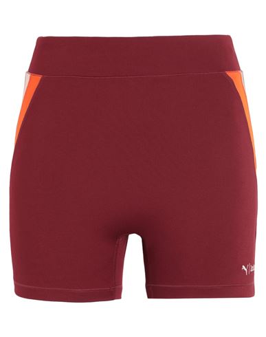 Puma X Lemlem Lemlem Bike Short Woman Shorts & Bermuda Shorts Garnet Size M Polyester, Elastane In Red