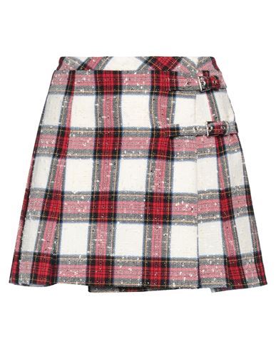 Shop Alessandra Rich Woman Mini Skirt Red Size 6 Virgin Wool, Acrylic, Polyester, Polyamide