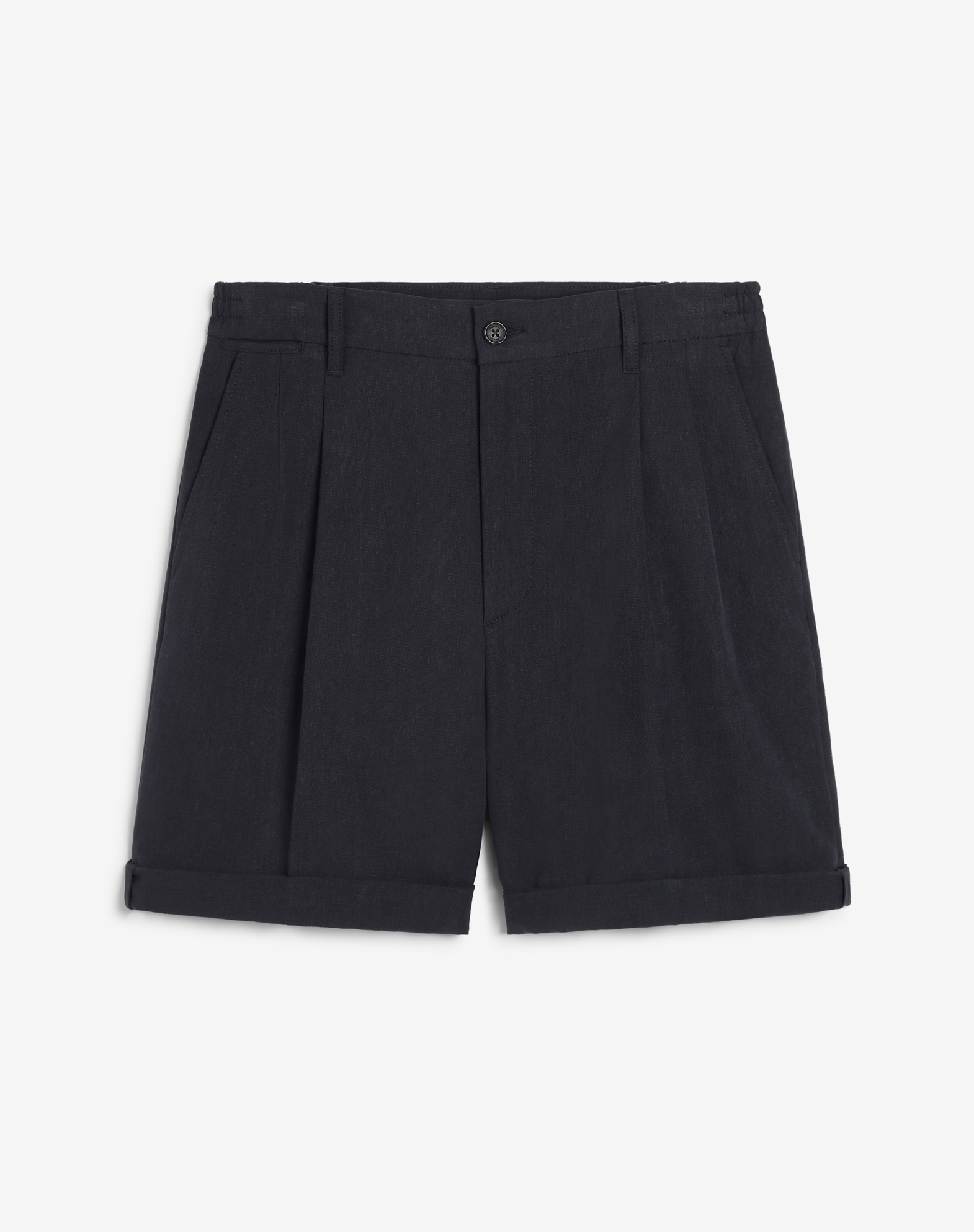 Shop Dunhill Twisted Linen Double Pleat Bermuda Shorts In Blue