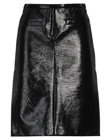 Courrèges Courreges Woman Midi Skirt Black Size 6 Cotton, Polyurethane, Elastane