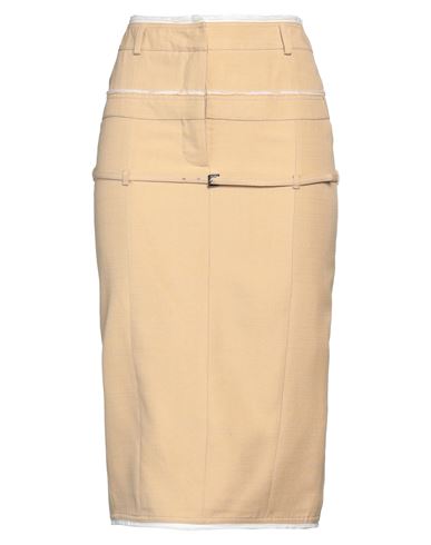 Jacquemus Woman Midi Skirt Sand Size 2 Viscose, Cotton, Elastane In Beige