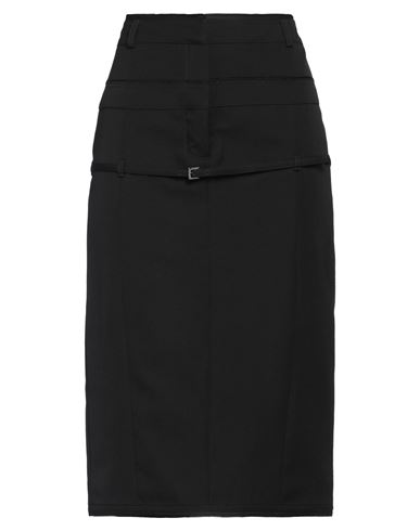 Shop Jacquemus Woman Midi Skirt Black Size 6 Virgin Wool