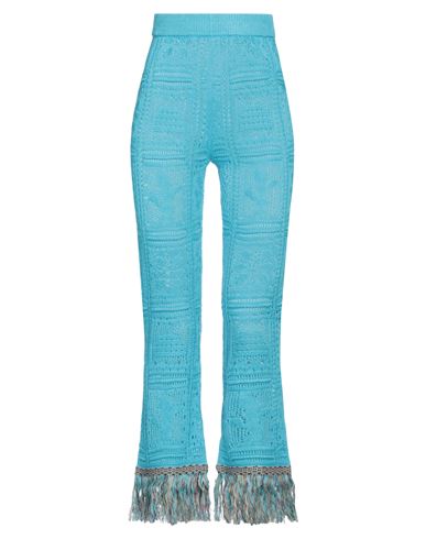 Shop 87 Avril 90 Woman Pants Azure Size M Linen In Blue