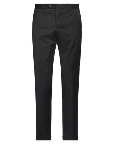 Barba Napoli Man Pants Steel Grey Size 34 Polyester, Wool, Elastane In Black