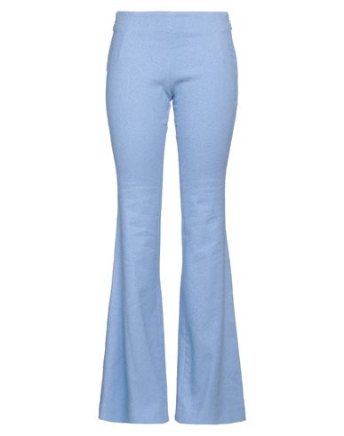 Shop Patou Woman Pants Azure Size 6 Cotton, Synthetic Fibers, Viscose, Linen, Elastane In Blue