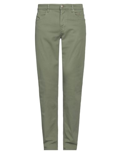Shop Siviglia Man Pants Military Green Size 35 Cotton, Elastane