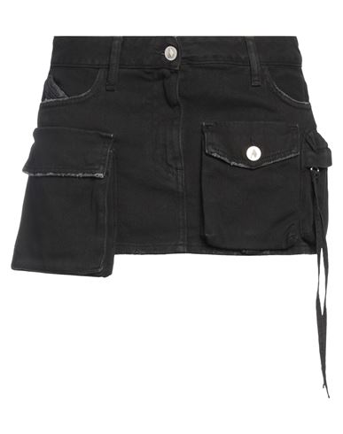 Attico 'fay' Black Mini-skirt With Oversized Cargo Pockets In Black