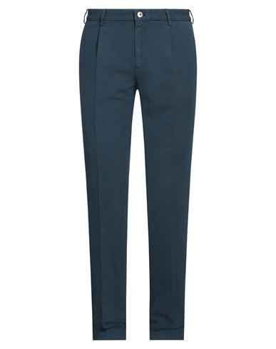 Shop Incotex Man Pants Navy Blue Size 34 Cotton, Linen