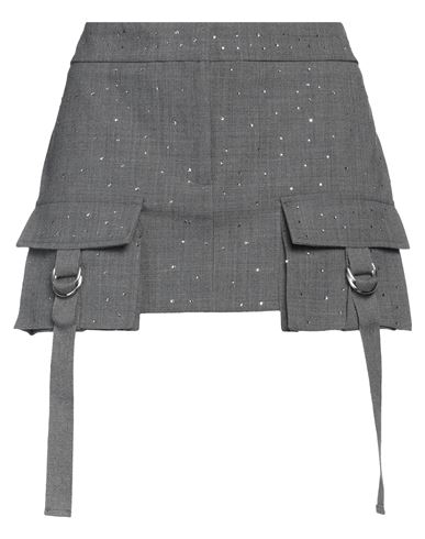 Shop Blumarine Woman Mini Skirt Grey Size 6 Polyester, Virgin Wool, Elastane