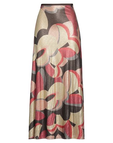 Shop Siyu Woman Maxi Skirt Gold Size 4 Viscose, Polyamide, Polyester