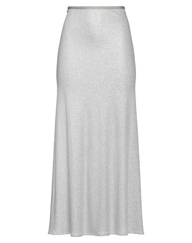 Siyu Woman Maxi Skirt Silver Size 4 Viscose, Polyamide, Polyester In Gray