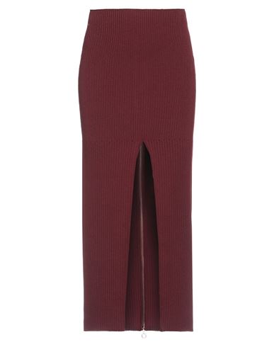 Patou Woman Midi Skirt Burgundy Size M Wool In Red