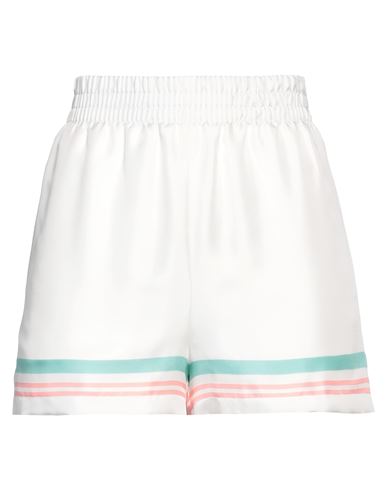 Shop Casablanca Woman Shorts & Bermuda Shorts White Size 6 Silk